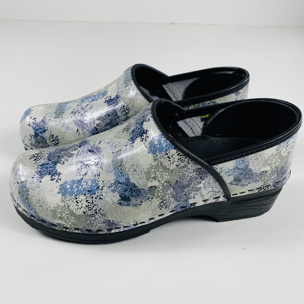 BJORK Swedish Comfort Women's Professional Printed Leather Clogs Size US 9 EU 40
